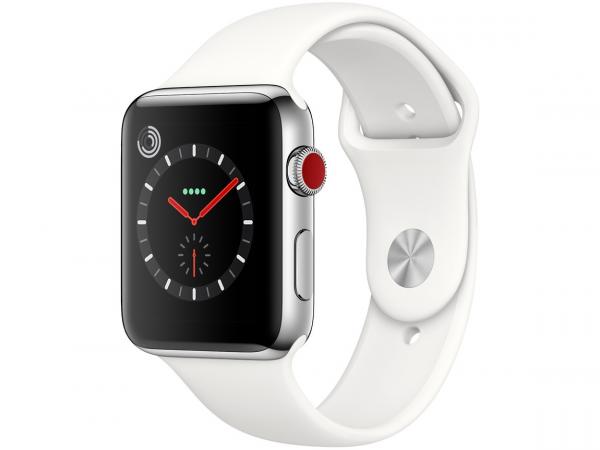 Apple Watch Series 3 GPS + Cellular 42mm Wi-Fi - Bluetooth Pulseira Esportiva 16GB Caixa Aço