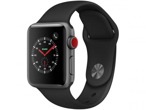 Apple Watch Series 3 GPS + Cellular 38mm Wi-Fi - Bluetooth Pulseira Esportiva 16GB Caixa Alumínio