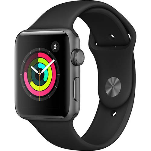 Tudo sobre 'Apple Watch Series 3 GPS com Pulseira Esportiva Cinza e Preto - 42 Mm'