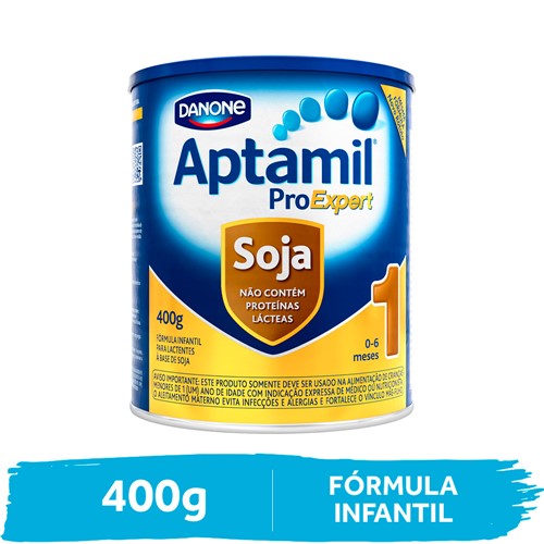 Aptamil 1 Soja Fórmula Infantil para Lactentes à Base de Soja de 0 a 6 Meses com 400g
