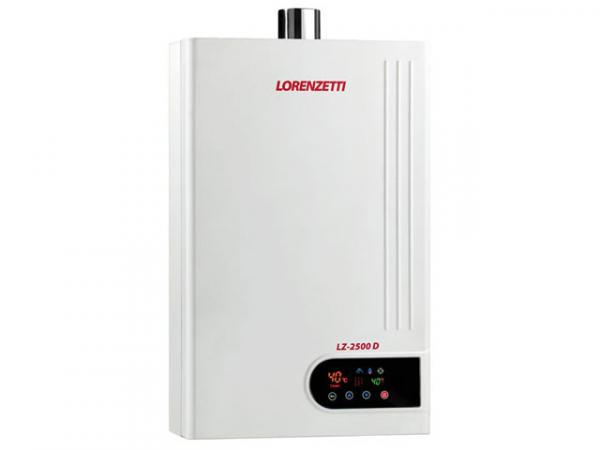 Aquecedor de Água à Gás Lorenzetti - Eletrônico Digital LZ 2500 GN Vazão 23,0 L/min