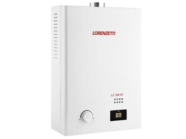 Aquecedor de Água à Gás Lorenzetti LZ 200EF GN - Visor Digital de Temperatura Vazão 20,0 L/min