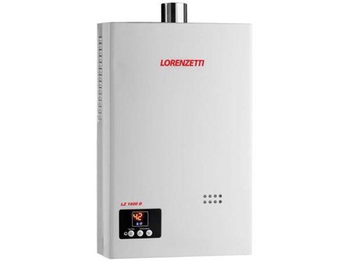 Aquecedor de Água à Gás Visor Eletrônico Digital - Lorenzetti LZ 1600D GLP Vazão 15,0 L/min