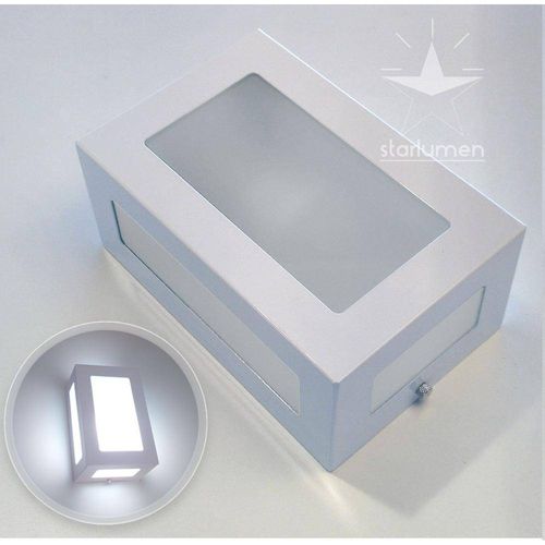 Arandela 5 Vidros Branca em Alumínio Luminária de Parede / Muro Uso Interno / Externo - Starlumen
