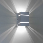 Arandela Branca + LED 5W 6000K luminária Externa Parede Muro 2 Focos Frisos Fachos St327
