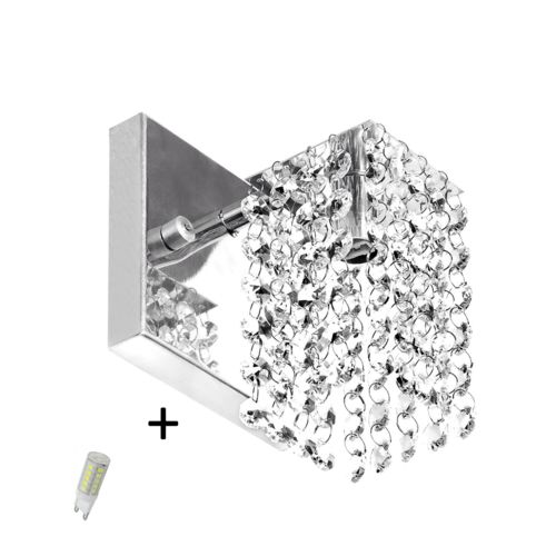 Arandela de Cristal Legitimo Clearcast com Lâmpadas 3000k (branco Quente)