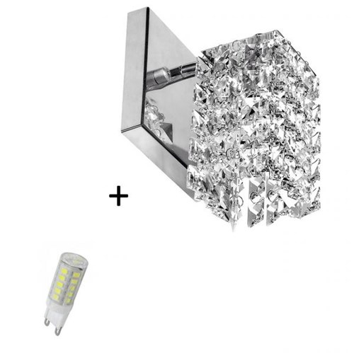 Arandela de Cristal Legitimo Clearwall com Lâmpada 3000K (Branco Quente) - Marryluz