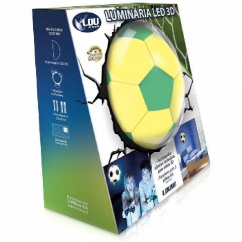 Arandela LDU 3D Bola de Futebol Verde-Amarela