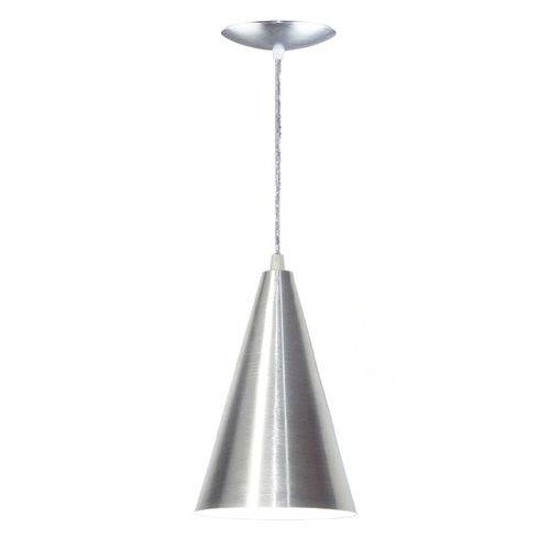 Luminária Pendente Cone em Alumínio - Cor Alumínio Escovado