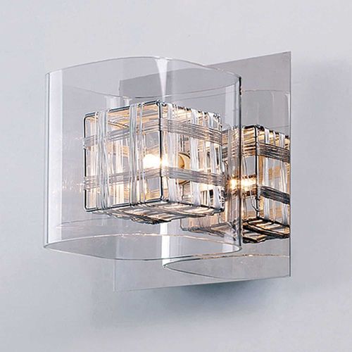 Arandela Ravel de Metal e Vidro Cromado e Transparente - Bella Iluminação
