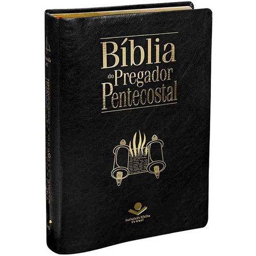 Arc087tibpp - Bíblia do Pregador Pentecostal - Luxo com Índice - Preta