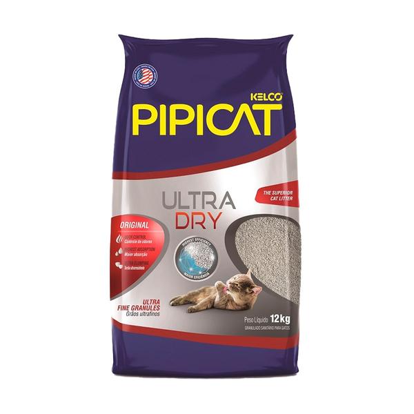 Areia Higiênica Pipcat Ultra Dry para Gatos 12kg - Pipicat