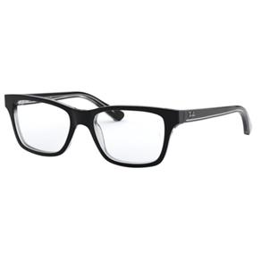 Armação Oculos Grau Ray Ban Junior Rb1536 3529 48 Preto Transparente Brilho - PRETO