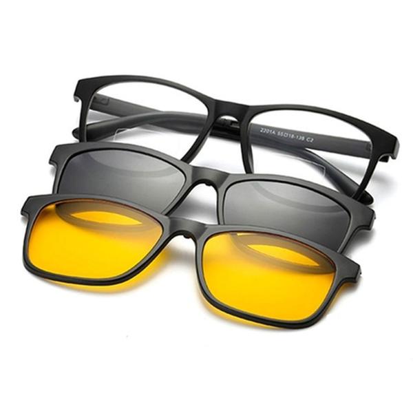 Armação para Óculos de Grau/sol com 2 Lentes Clip On Polarizadas - Clipon