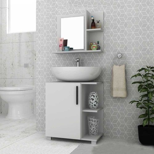 Armário de Banheiro 1 Porta Bbn17 Branco - Brv Móveis