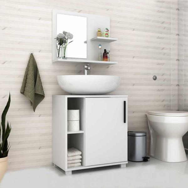 Armário de Banheiro 1 Porta Bbn19 Branco - Brv Móveis - Brv - Móveis