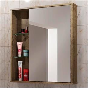 Armário de Banheiro Áereo 1 Porta com Espelho Miami 2075182 Rústica - Bechara Móveis - Marrom