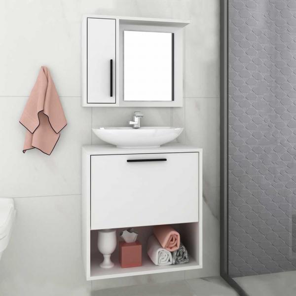 Armário de Banheiro 2 Portas Bbn18 Branco - Brv Móveis - Brv - Móveis