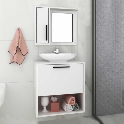 Armário de Banheiro 2 Portas Bbn18 Branco - Brv Móveis