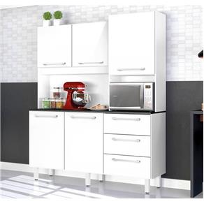 Armário de Cozinha 5 Portas e 3 Gavetas Galaxy Plus Branco - Branco