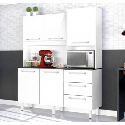 Armário de Cozinha 5 Portas e 3 Gavetas Galaxy Plus Branco