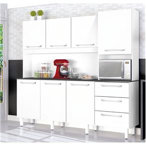 Armário de Cozinha 7 Portas 3 Gavetas Galaxy Plus Branco - Branco