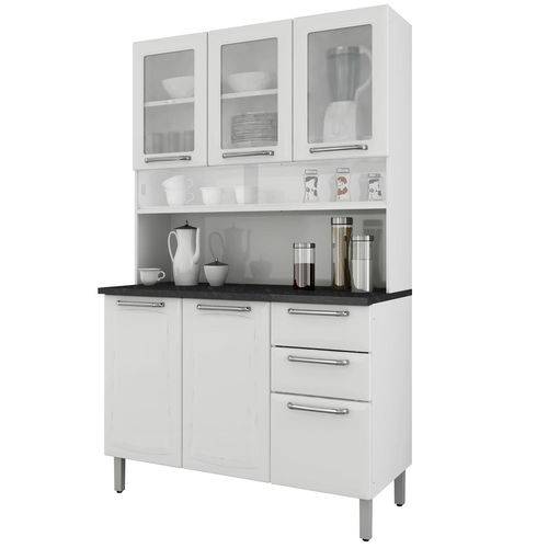 Armário para Cozinha 3 Portas de Vidro Regina Itatiaia I3VG2-120 Branco Neve