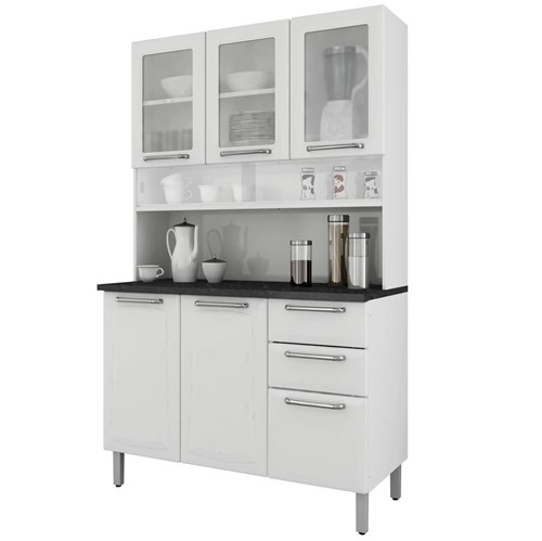 Armário para Cozinha 3 Portas de Vidro Regina Itatiaia I3vg2-120 Branco Neve