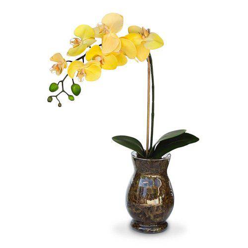 Tudo sobre 'Arranjo de Flores Artificiais Orquidea Amarela 40 Cm'