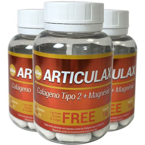 Articulax - Colágeno Tipo 2 - 03 Potes com 30 Cápsulas Cada - para Dores Nas Articulações, Joelho, Artrite e Artrose - Colágeno Tipo Ii