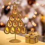 Árvore com Gotas de Acrílico Dourado - Christmas Traditions