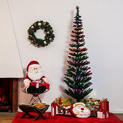 Árvore de Natal com Fibra Ótica Verde 2,10m - Christmas Traditions