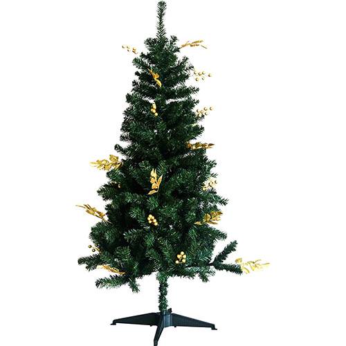 Tudo sobre 'Árvore de Natal Decorada 1,5m 359 Galhos com Enfeites de Frutas Douradas e Pontas Natalinas Douradas - Orb Christmas'