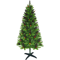 Árvore de Natal Decorada 1,8m 488 Galhos - Enfeitada com Pinhas e Frutinhas - Orb Christmas