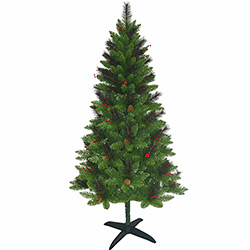 Tudo sobre 'Árvore de Natal Decorada Verde 1,5m - 235 Galhos Enfeitada com Pinhas e Frutinhas - Orb Christmas'