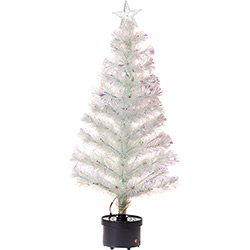 Árvore de Natal em Fibra Ótica Branca 1m - 220v - Christmas Traditions