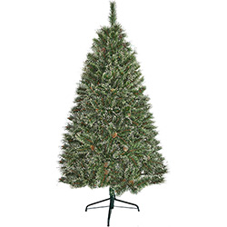 Árvore de Natal Nevada com Pinhas 1,8m 502 Galhos e Base Metálica - Orb Christmas