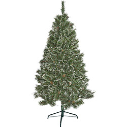 Árvore de Natal Nevada com Pinhas 2,1m 802 Galhos com Base Metálica - Orb Christmas
