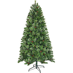 Árvore de Natal Nevada com Pinhas 2,1m - 962 Galhos Base Metálica - Orb Christmas