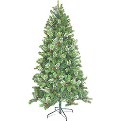 Árvore de Natal Nevada com Pinhas 2,5m 1.310 Galhos Base Metálica - Orb Christmas