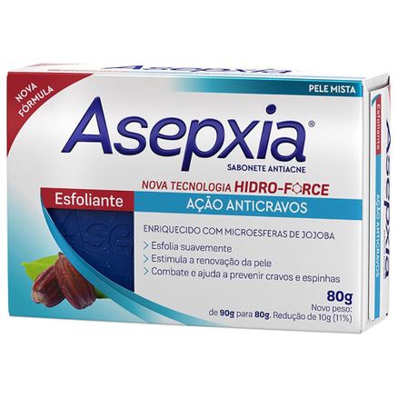 Asepxia Sabonete Antiacne Facial e Corporal Esfoliante 80g