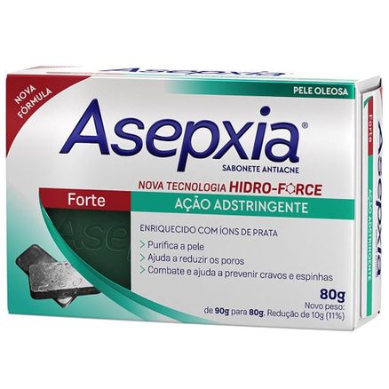 Asepxia Sabonete Antiacne Facial e Corporal Fórmula Forte 80g