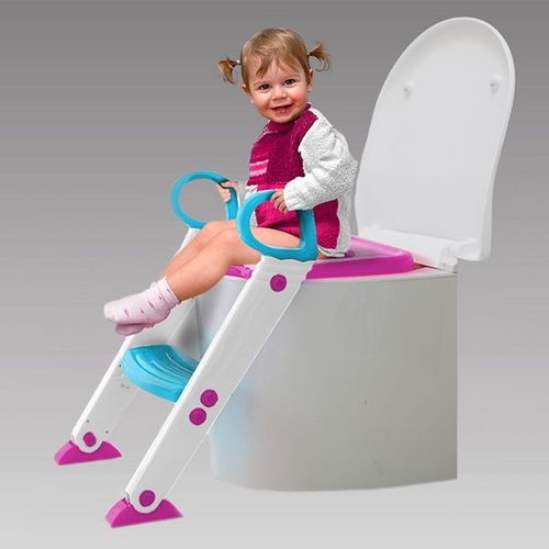 Assento Infantil Redutor Rosa com Escada Buba