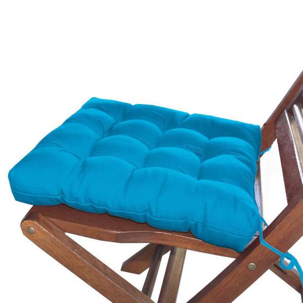 Assento para Cadeira Futon 40x40 Cm - Azul Turquesa - Gihan e Ahmad
