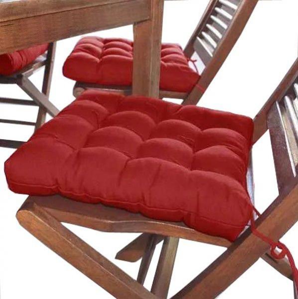 Assento para Cadeira Futon 40x40 Cm - Vermelho - Couro Cor Cia