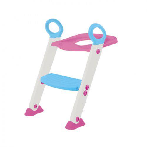 Assento Redutor para Vaso Sanitário com Escada Buba Baby Rosa