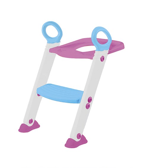 Assento Redutor para Vaso Sanitário com Escada Buba Baby Rosa