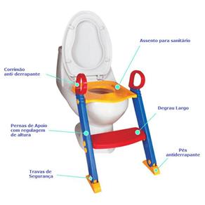 Assento Redutor para Vaso Sanitário Infantil com Escada Troninho com Escadinha para Criança