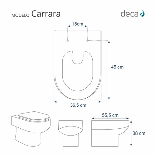 Assento Sanitário Carrara Ébano (preto) Fosco para Vaso Deca
