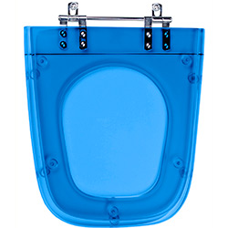 Assento Sanitário Poliéster Plaza Azul Translúcido para Louça Ideal Standard